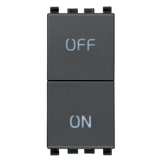 Vimar Eikon Two Independent Push Buttons, 1P NO + 1P NC, 10A, 250V, ON/OFF Symbols
