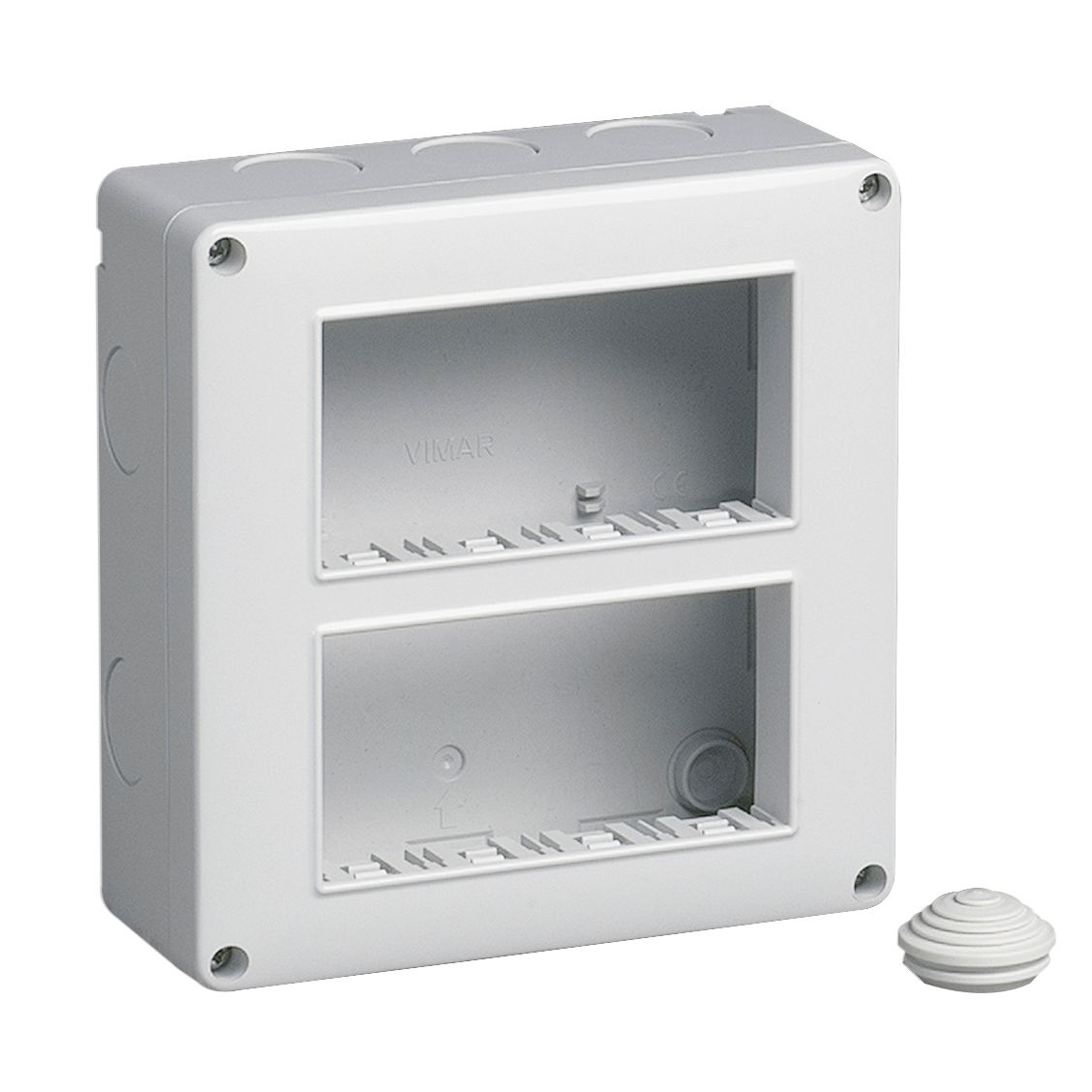 Vimar Isoset Surface Mount Enclosure, For Eikon and Plana, 8-Module (4+4), 4x2, Vertical, IP40