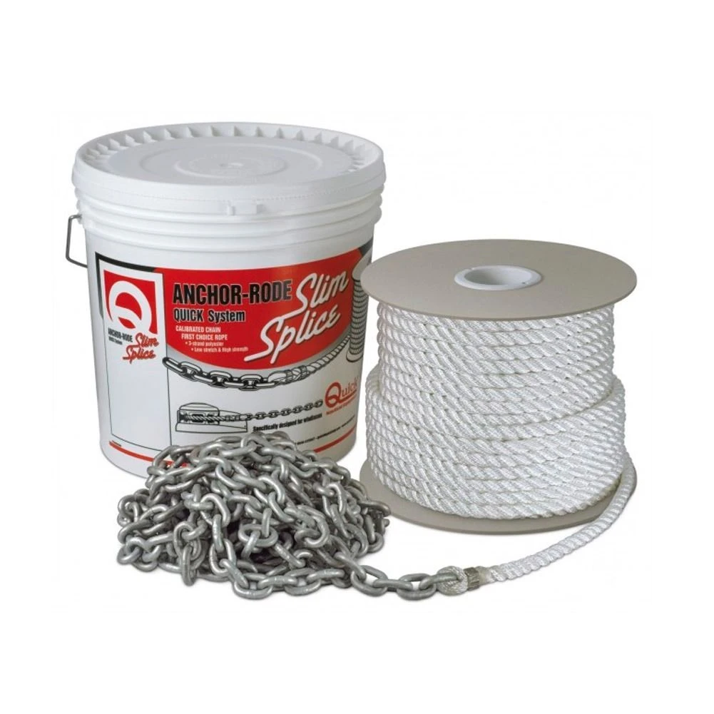 Quick Marine - Anchor Rode - 7mm, Chain 15ft, 3-Strand Polyester 300ft