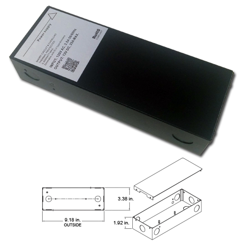FUTURA - Universal Electronic Power Supply - Black, Input 120VAC, Output 12V DC