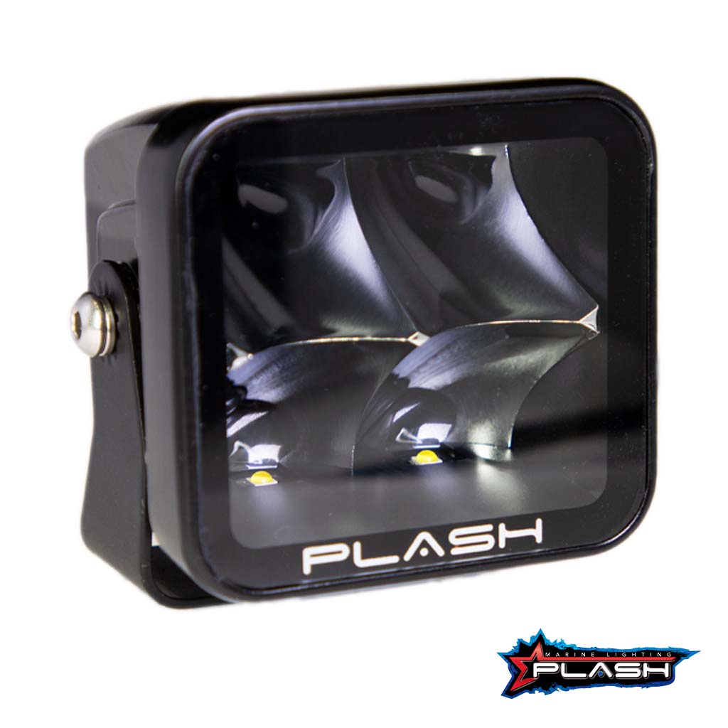 Plash - X2 Cube Spotlight - 40W, 10° Spot, IP67, 6000K, Cool White, 9-32V