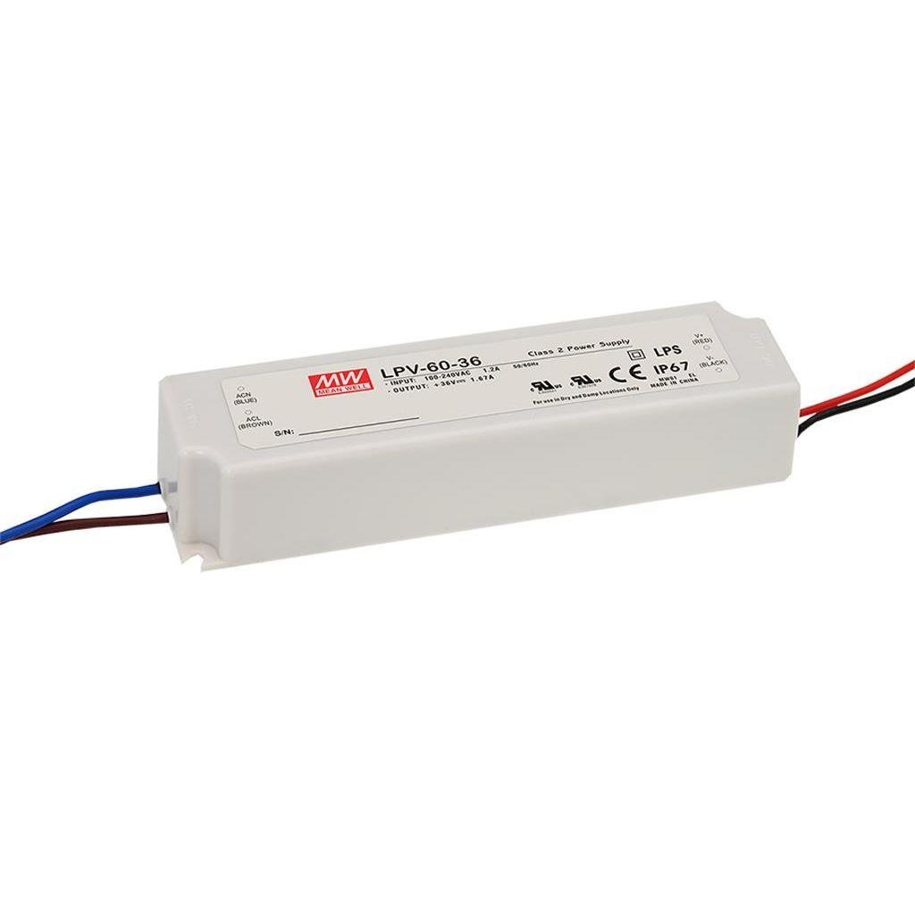 Mean Well - LED Driver - 24V, 2.5A, 60W, IP67