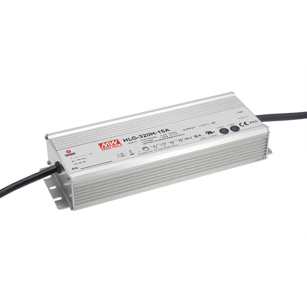 Mean Well - LED Driver Mix Mode - 320W, 24V, 13.34A, IP67 (HLG-320H-24)