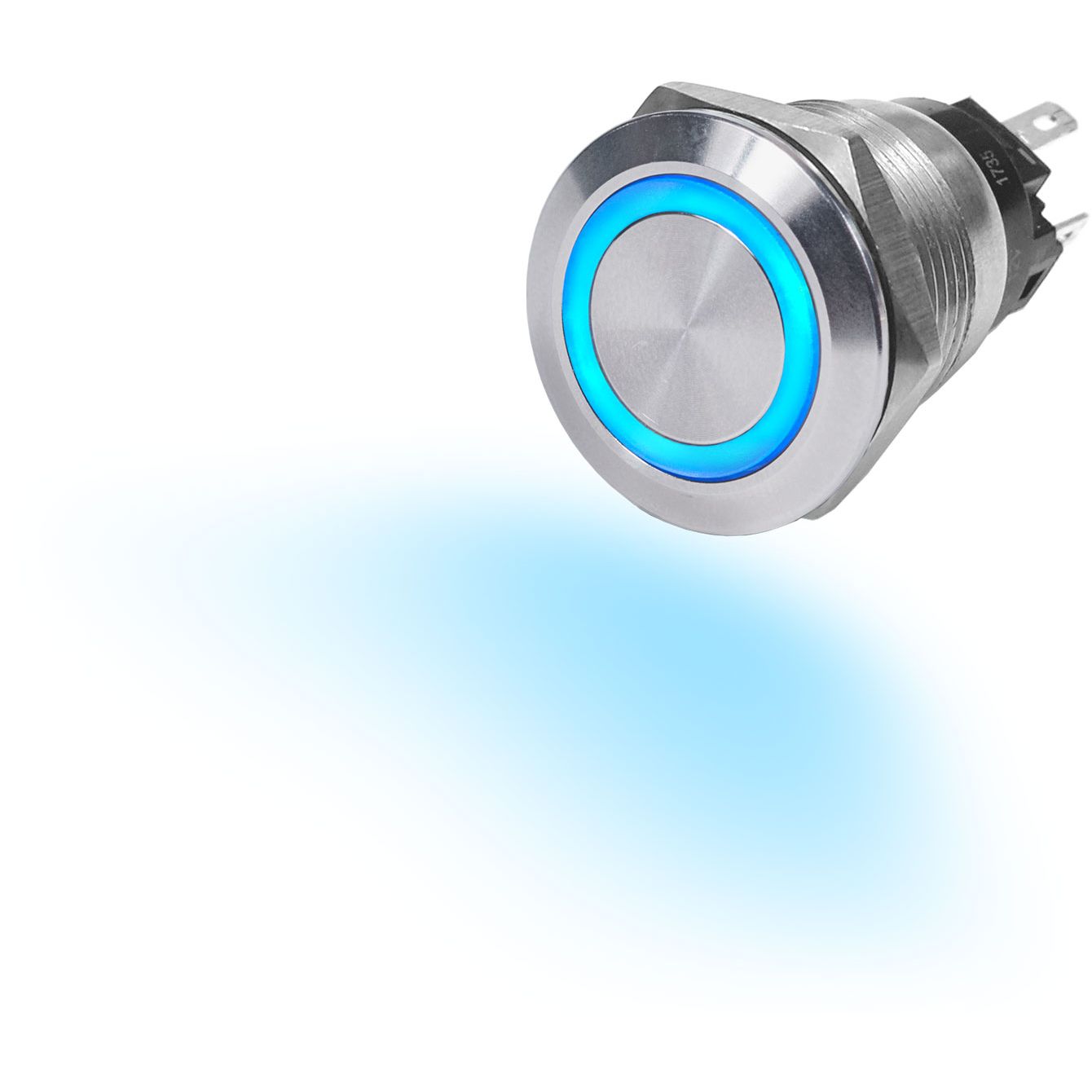 Blue Sea Systems Push Button LED Ring Switch, 10A, 12V DC, IP67, SPDT/SPST