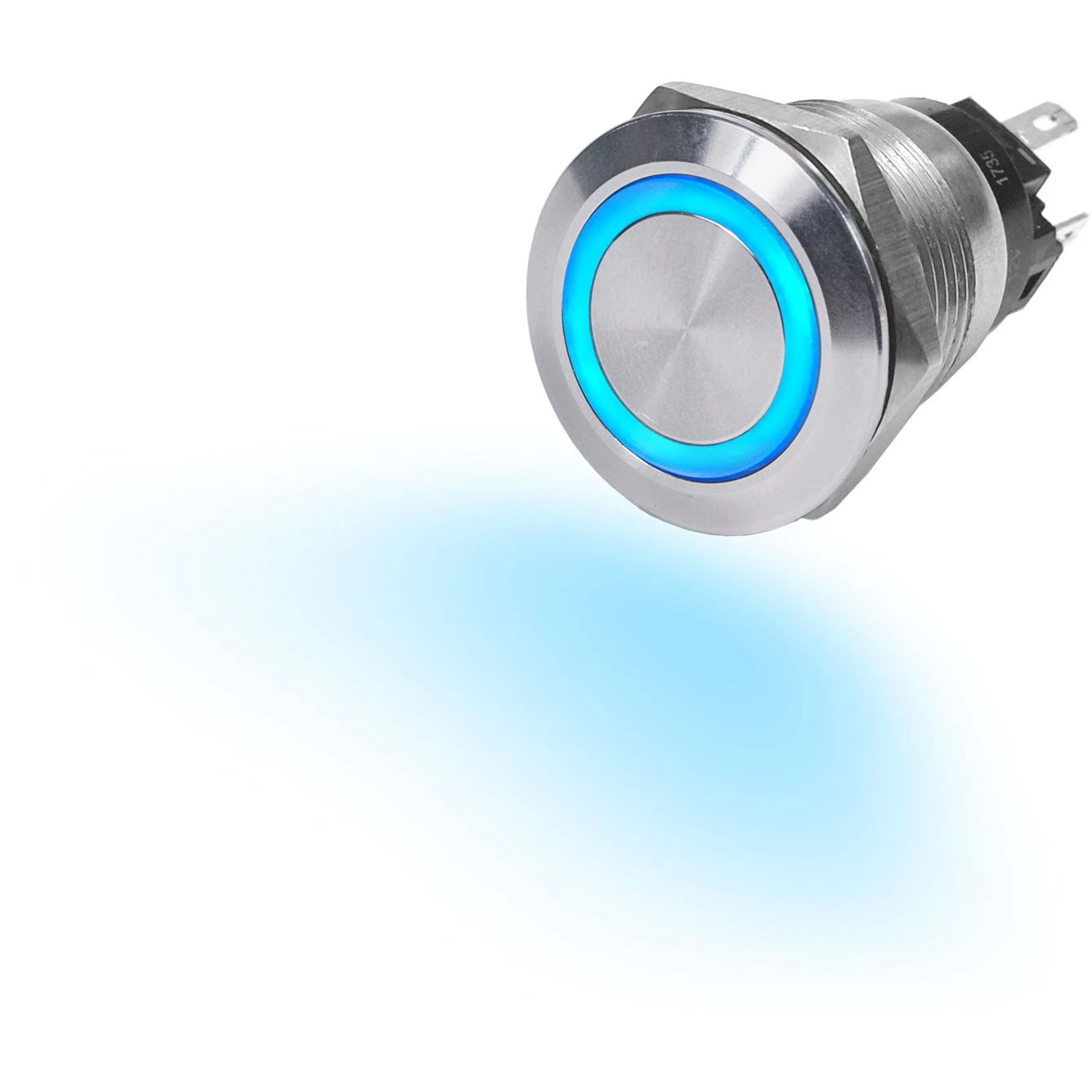 Blue Sea Systems Push Button LED Ring Switch, 10A, 12V DC, IP67, SPDT/SPST