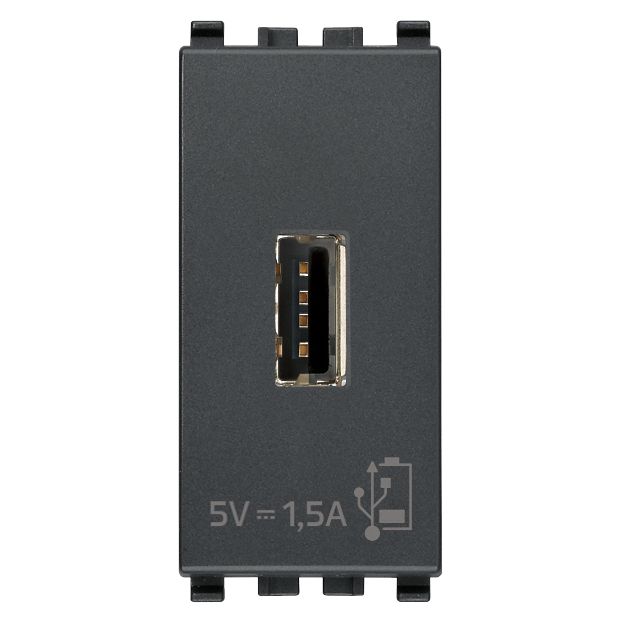 Vimar Eikon 20292 USB Power Supply Unit, 120-240V AC, Flush Mount, 1-Module