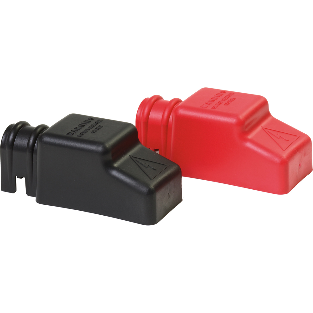 Blue Sea Systems Dual Post CableCap I/O Pair, for Top-Mount Dual-Post Marine Batteries, 1/0, 105C