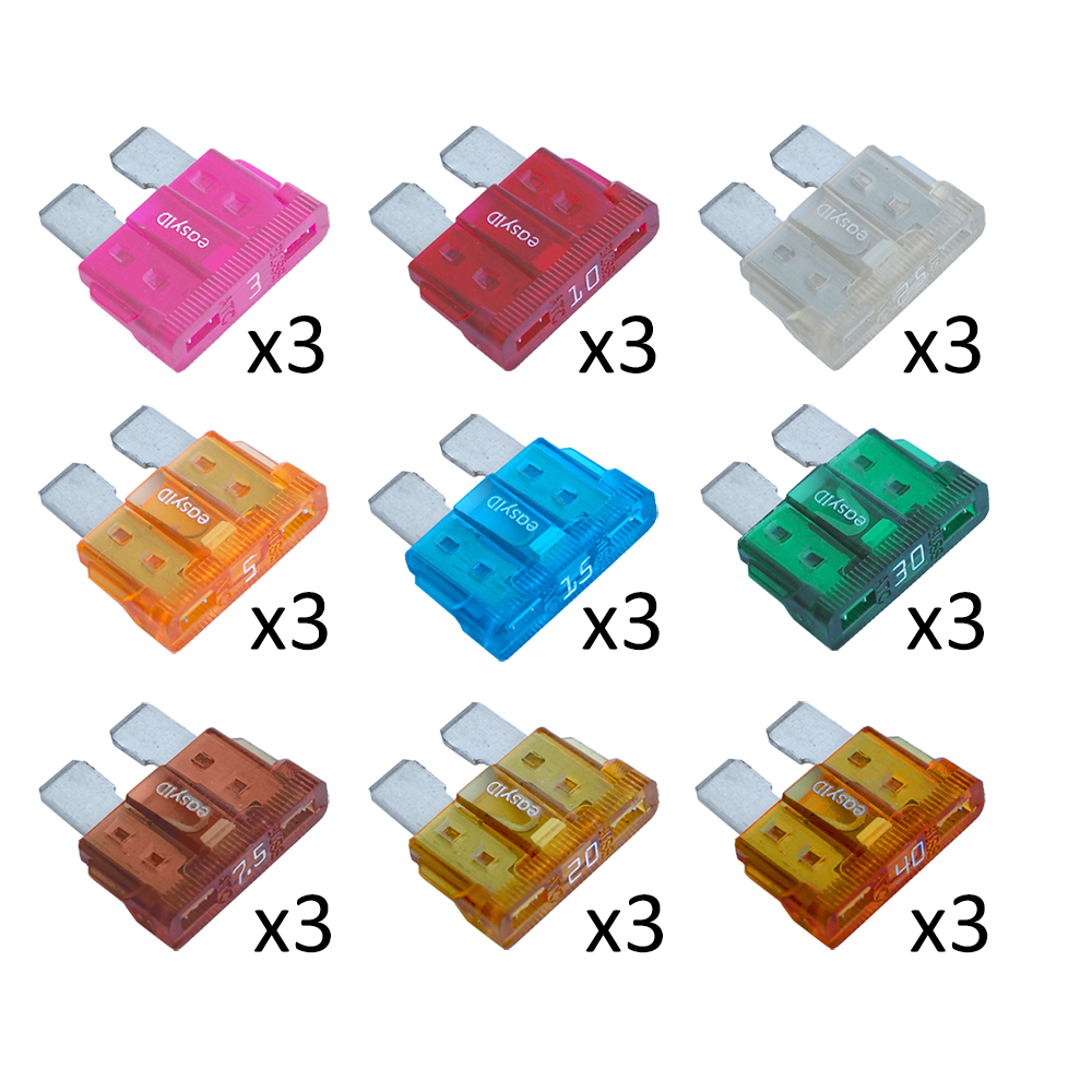 Blue Sea Systems easyID ATC Fuse Kit, 31-Piece, 32V DC, LED Blown-Fuse Indication