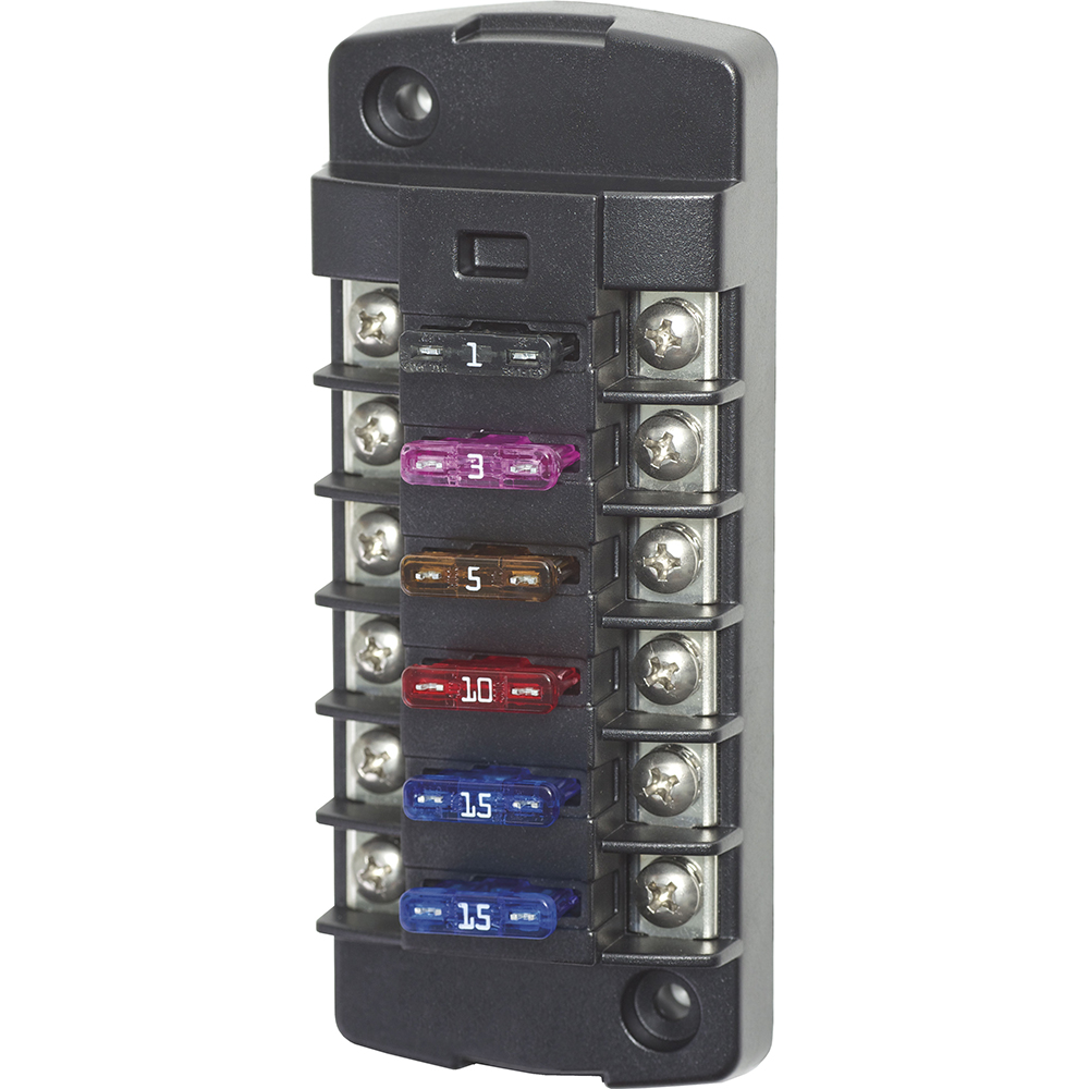 Blue Sea Systems ST Blade Fuse Block, 6 Independent Circuits, 32V DC, ATO/ATC