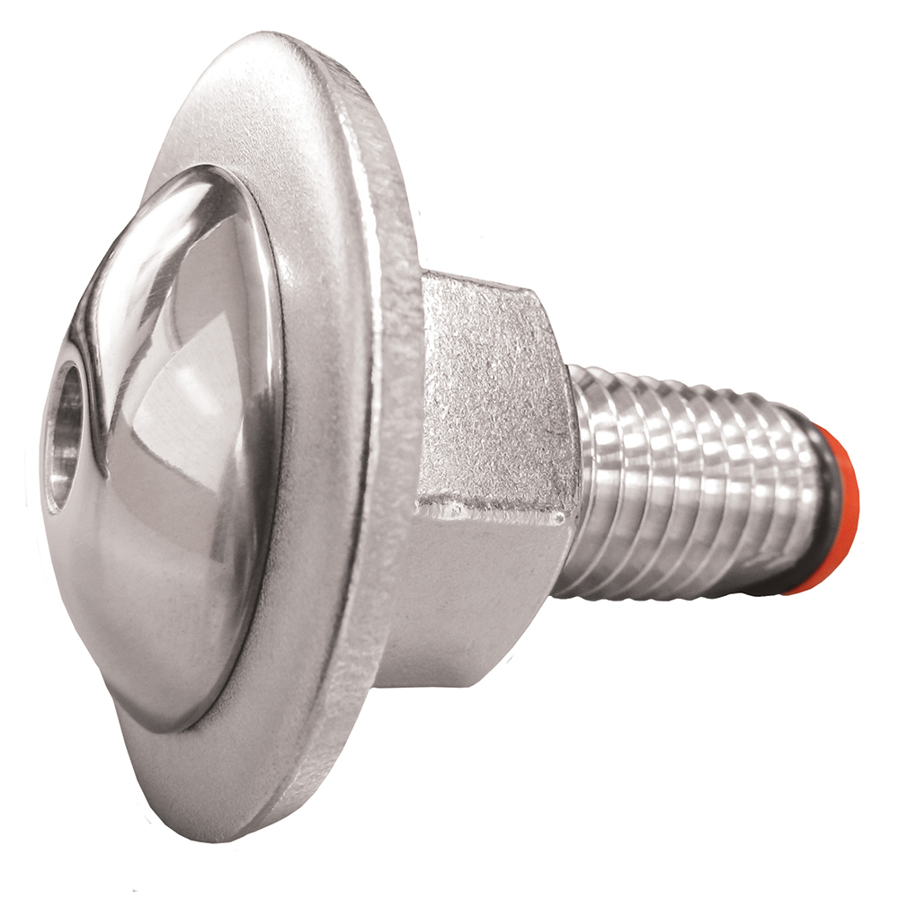 TACO Marine Quick Release Fender Lock Receiver Only, SS316L, High Polish, 1/4 in NPT Drain Plug