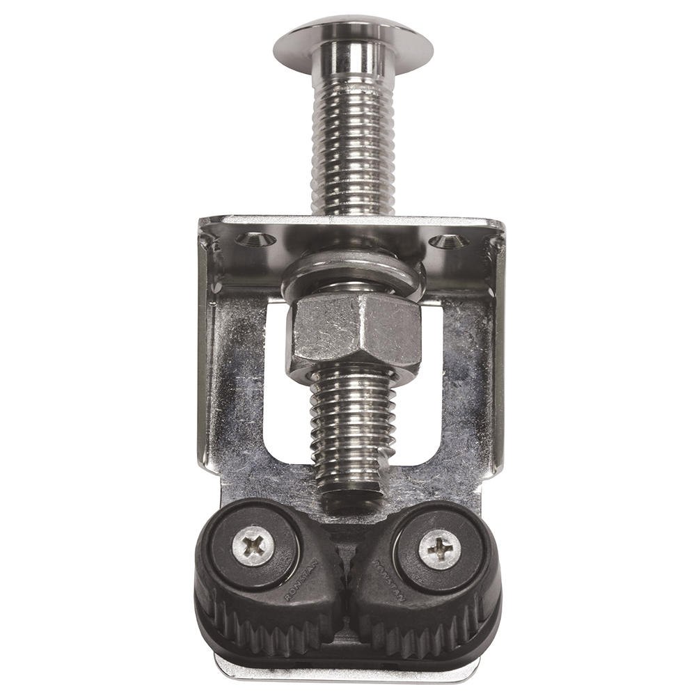 TACO Marine Outrigger Line Tensioner, SS316, 1 to 2-1/2 in Gunnels, Ronstan Cam Cleat, 1/8 to 1/4 in Rope