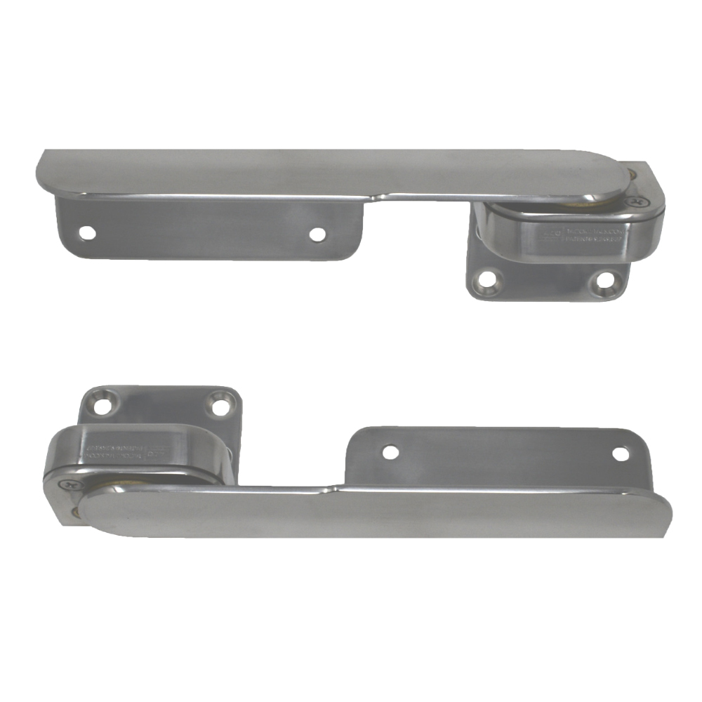 TACO Marine Command Ratchet Hinges, 9-3/8 in, Polished Type-304 Stainless Steel, Pair