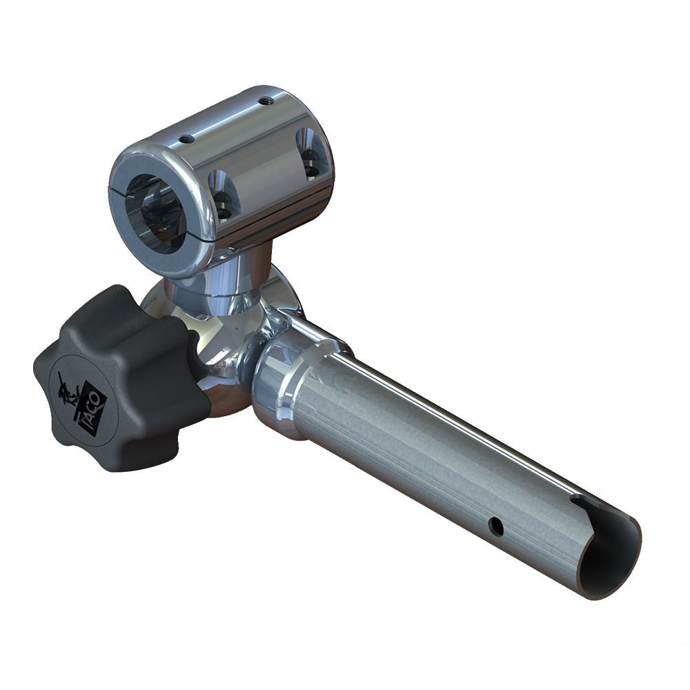 TACO Marine ShadeFin Adjustable Clamp-On Pipe Mount, 316L Stainless Steel, 3/4 in or 1 in Pipe, 1-1/4 in Tube