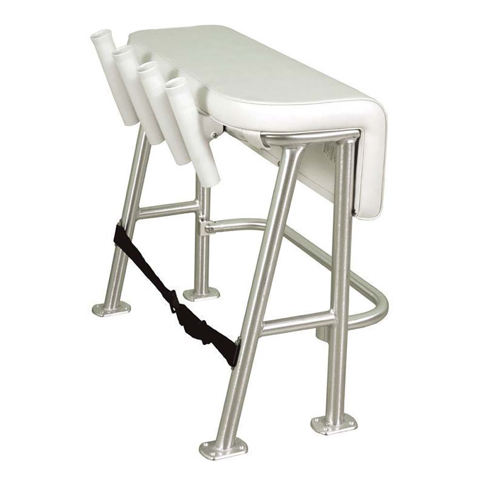 TACO Marine Neptune III Leaning Post, 4 Poly Rod Holders, 15º Angle, 72-Qt Cooler Space