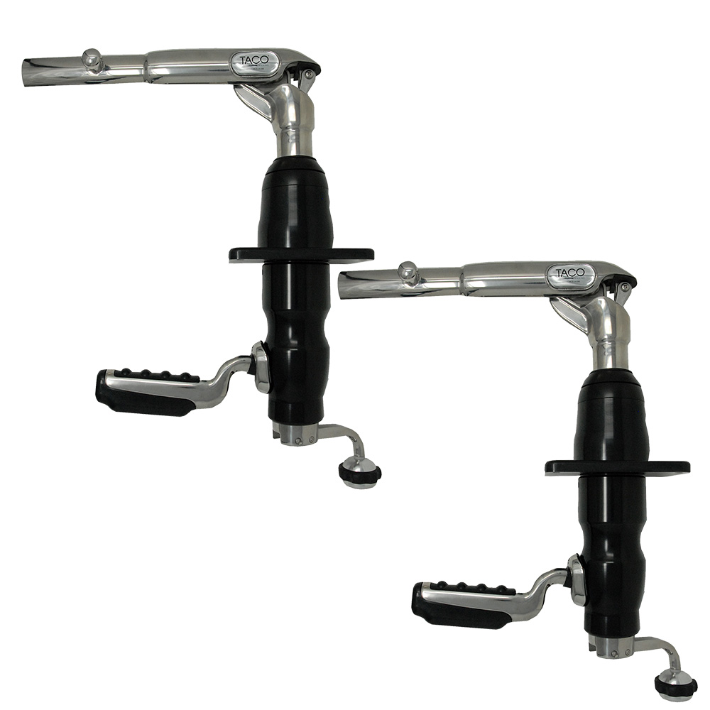 TACO Marine Grand Slam 390BHC Outrigger Mount, For 1-1/2 in Outriggers, Black Anodized Aluminum, SS316L, Pin-Locking