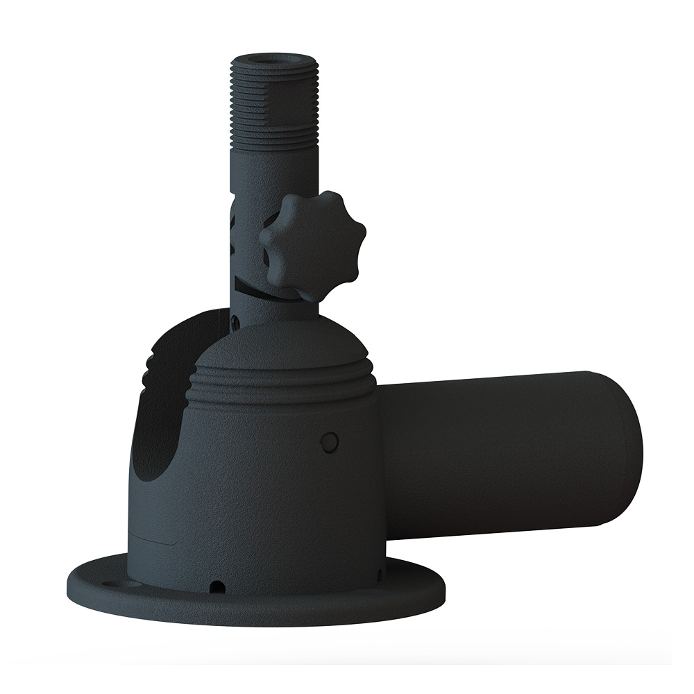 TACO Marine Grand Slam 850BHC Electric VHF Antenna Mount, For VHF Antennas up to 8 ft, 12V DC, 1"-14 Male Thread, Black Anodized Aluminum