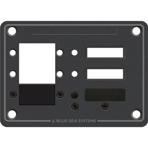 Blue Sea Systems Blank DC C-Series Circuit Breaker Panel, 1/8 in 5052 Aluminum, Slate Gray Finish