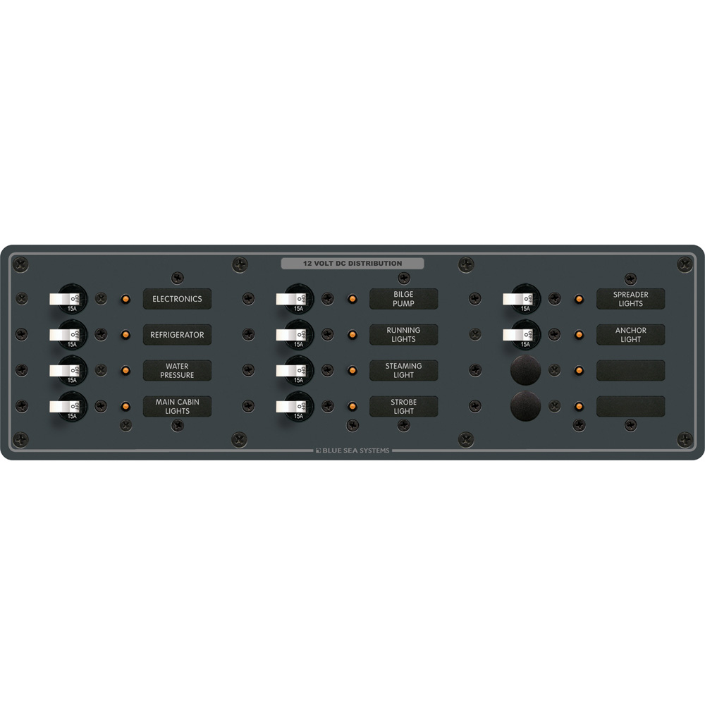 Blue Sea Systems DC Circuit Breaker Panel, 12V DC, 100A, Pre-Wired