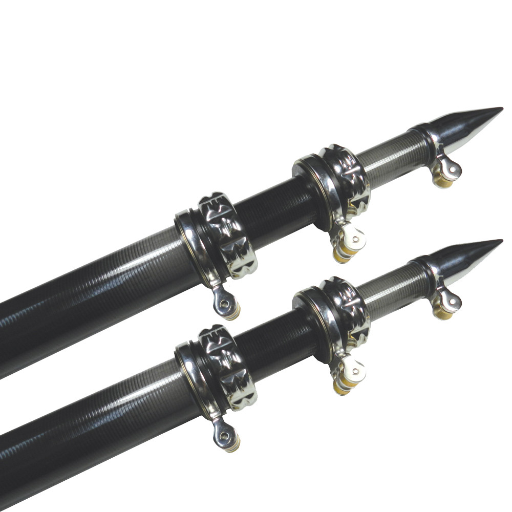 TACO Marine - Carbon Fiber Outrigger Poles - Black, Pair