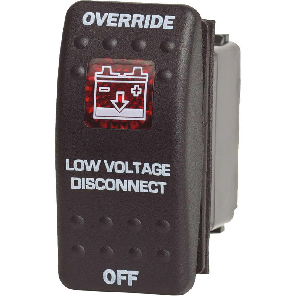 Blue Sea Systems Contura II m-LVD Switch, SPDT, (ON)-OFF-(ON), Black Actuator