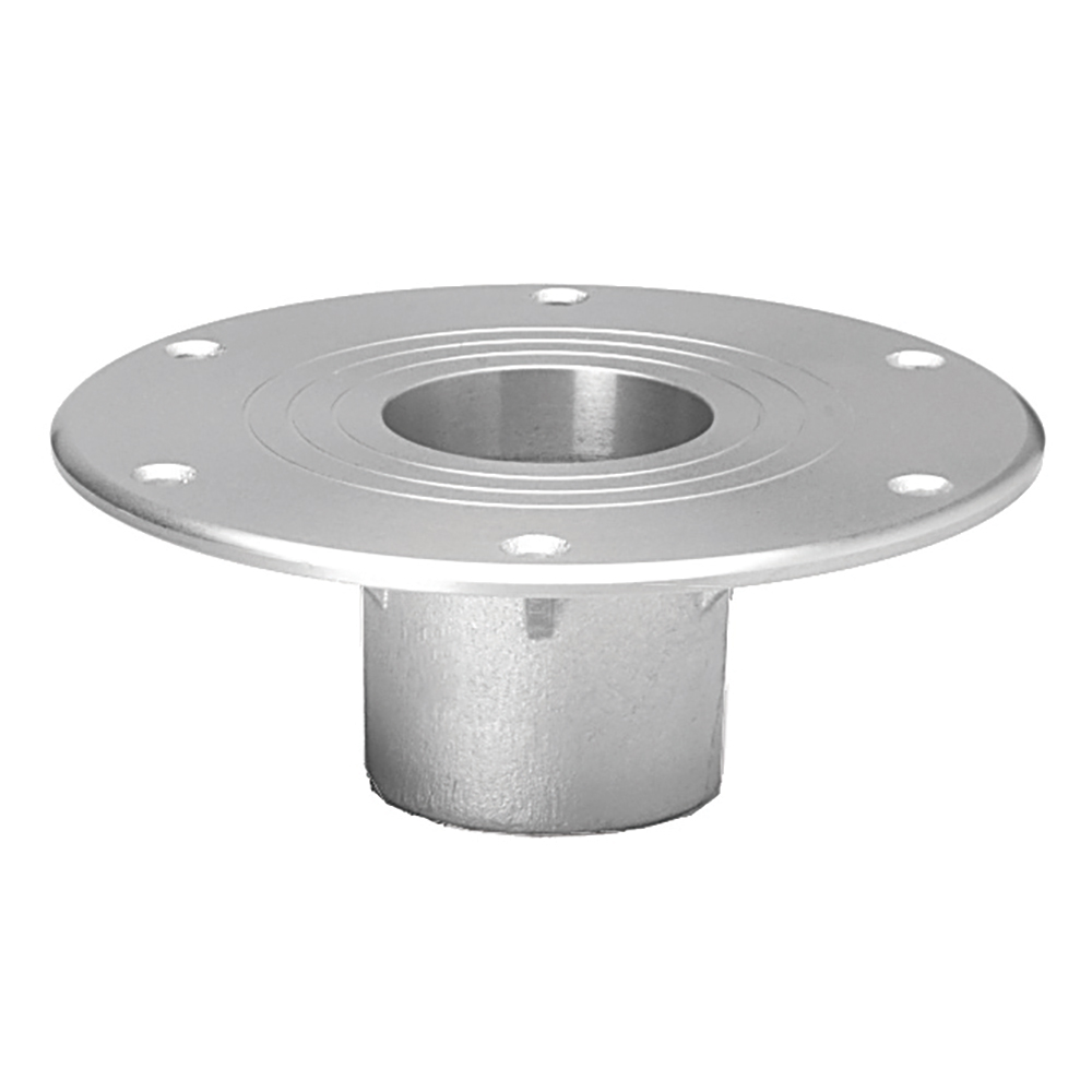 TACO Marine Zwaardvis Table Pedestal Base, For 2-3/8 in (60mm) Column, Aluminum, Brite Anodized
