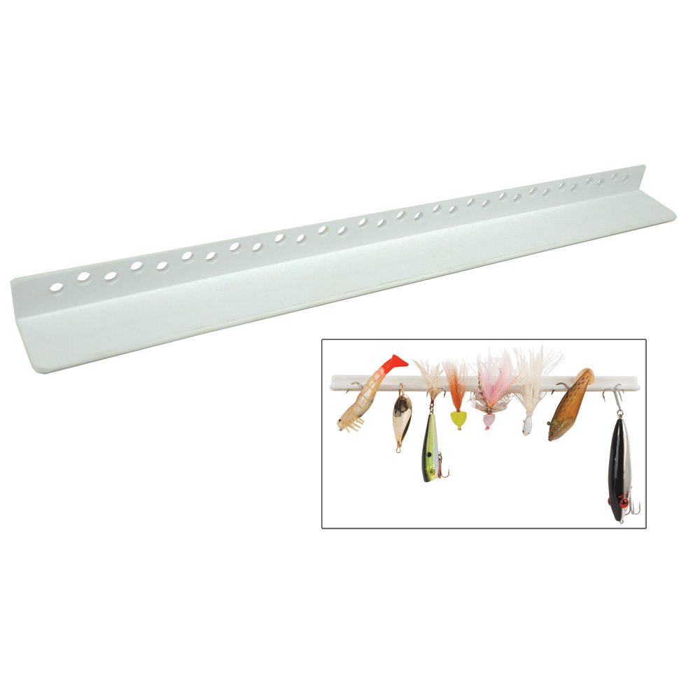 TACO Marine Adhesive Mount Rigging Strip, 12 in, White Exterior-Grade PVC, Pre-Drilled