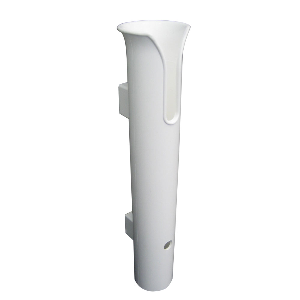 TACO Marine Stand-Off Surface Mount Rod Holder, 0°, 12 in L, 1-3/4 in ID, White UV-Stabilized HDPE, No Hardware