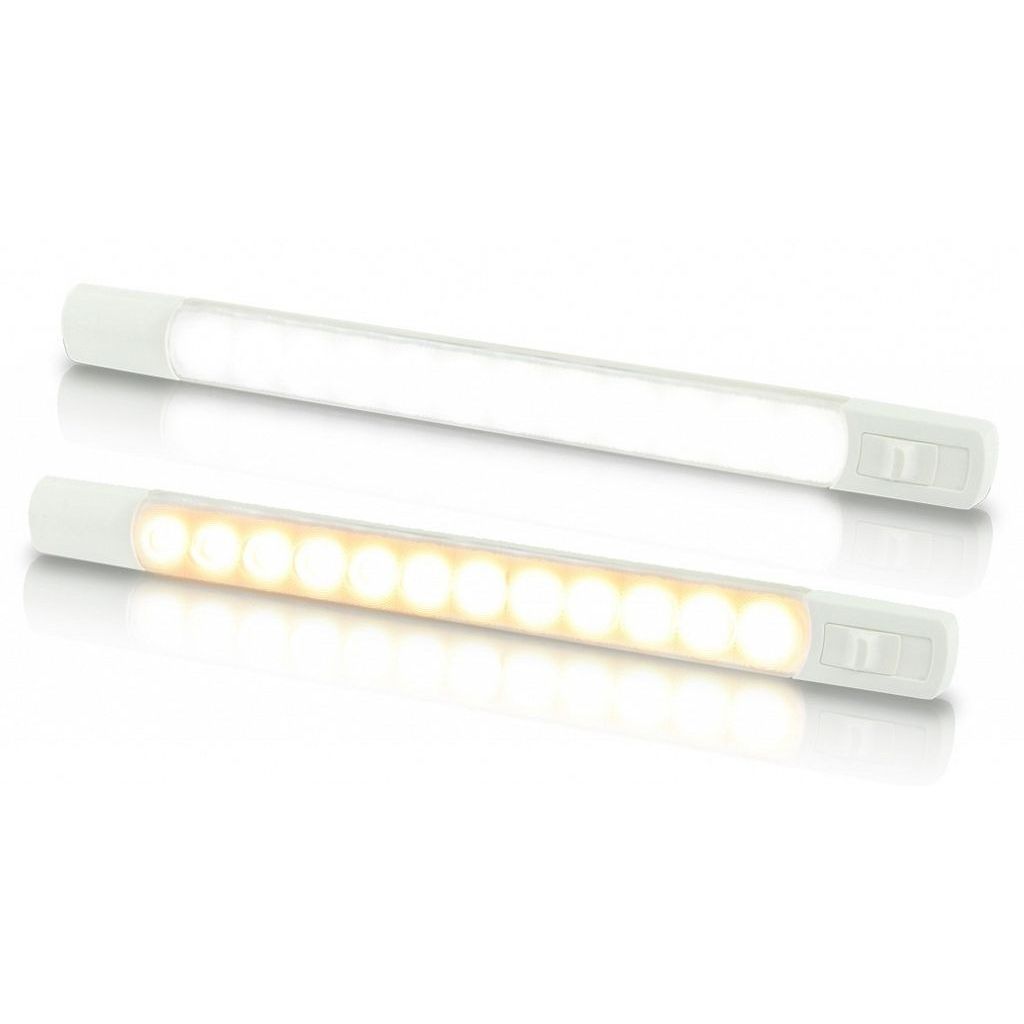 Hella Marine Dual Colour LED Strip Lamp with Switch, Surface Mount, 24V DC, IP67, <3W, 500mm Cable
