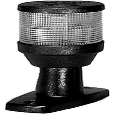Hella Marine 2010 All-Round White Navigation/Anchor Light, 2 NM, 12V DC, Incandescent, 4 in Fixed Pedestal Mount, Black Housing