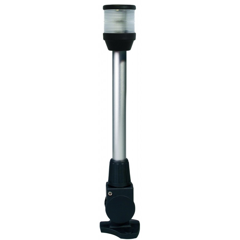 Hella Marine 2010 360 Degree Anchor Navigation Light, 2 NM, IPX6, Fold-Down Base, 305mm Pole, Black Housing, 12V 10W Bulb