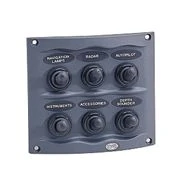 Hella Marine 4-Way Compact Toggle Switch Panel, 12V, 20A Switches, In-Line Spade Fuses, Splash Proof, White Housing