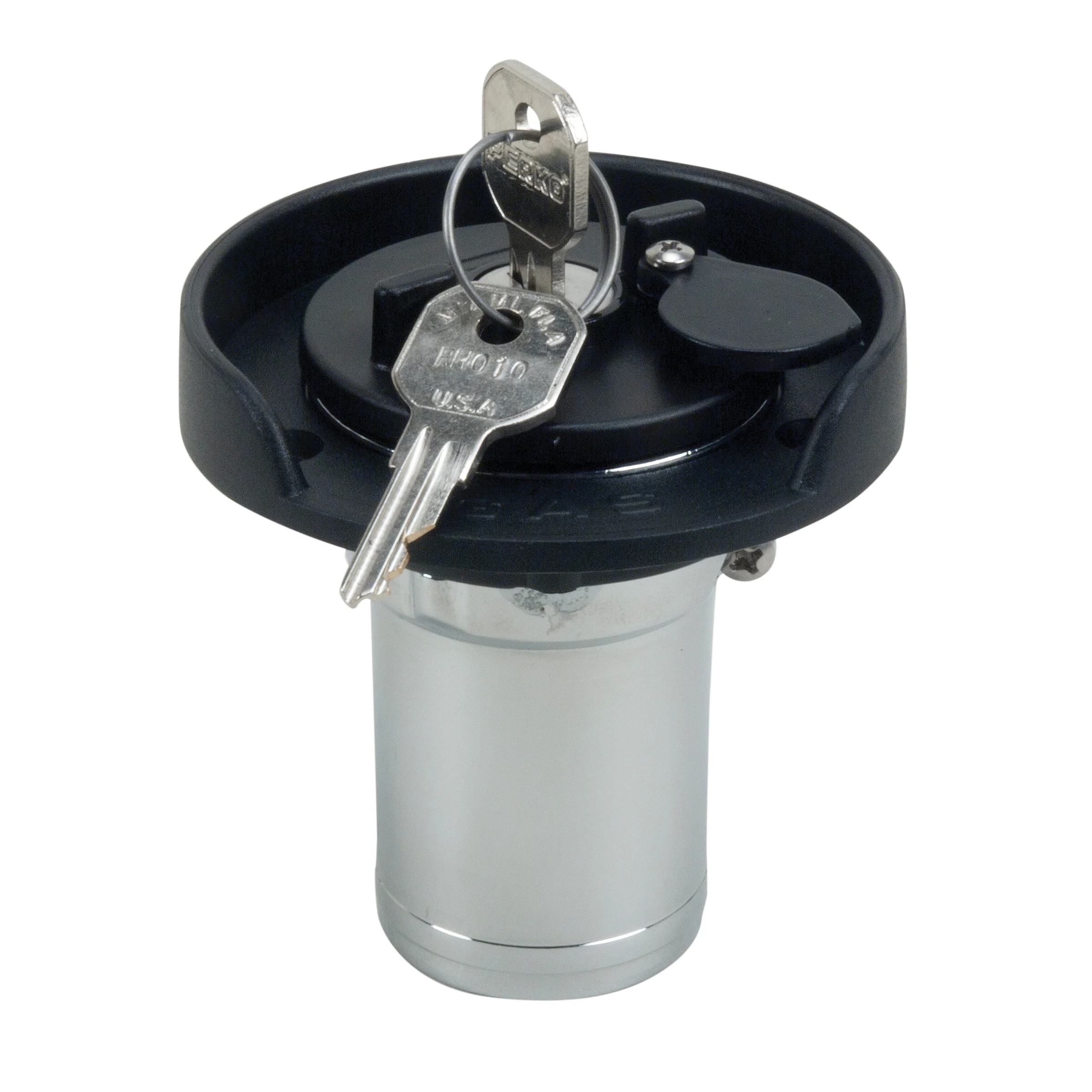 Perko Chromalex Locking Gas Fill, 1-1/2 in Hose, Chrome-Plated Zinc Alloy