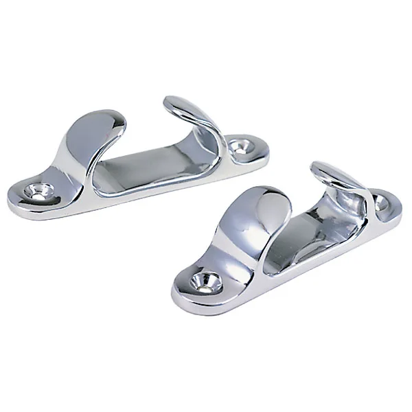 Perko 1230 Straight Chock, 4 in, 3/4 in Max Rope Size, Chrome Plated Zinc Alloy, 2pk