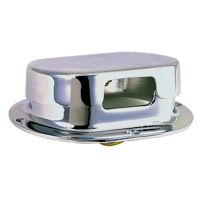 Perko 0750 Rope and Chain Deck Pipe, Chrome Plated Bronze, 3/8 in Chain Opening