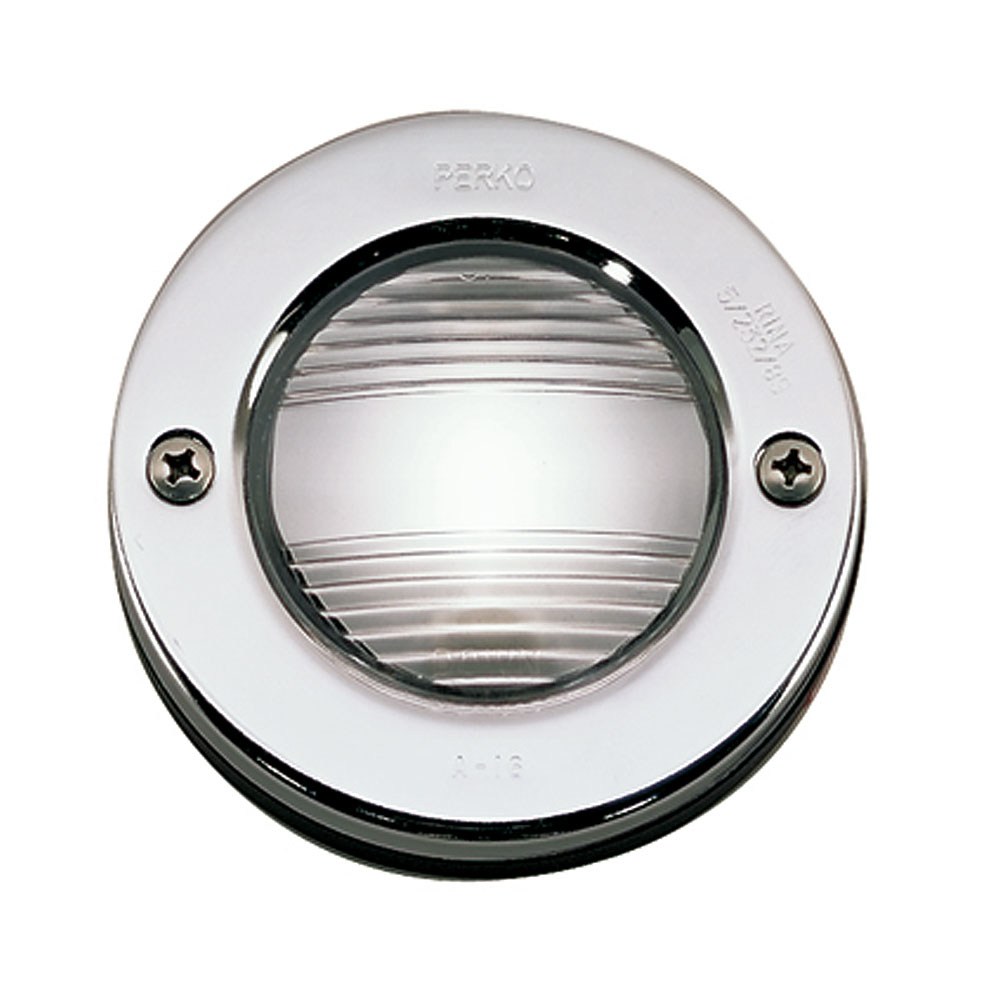 Perko 0946 Vertical Mount Stern Light, 12V, Flush Mount, Chrome Bezel