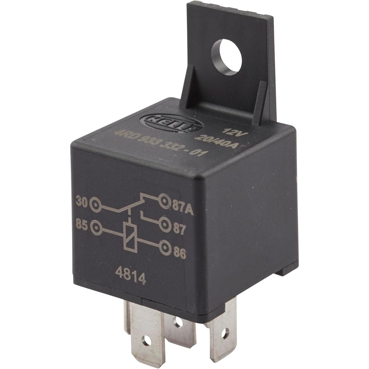 Hella Marine Mini ISO SPDT Relay, 12V, 40A, IP54, Mounting Bracket