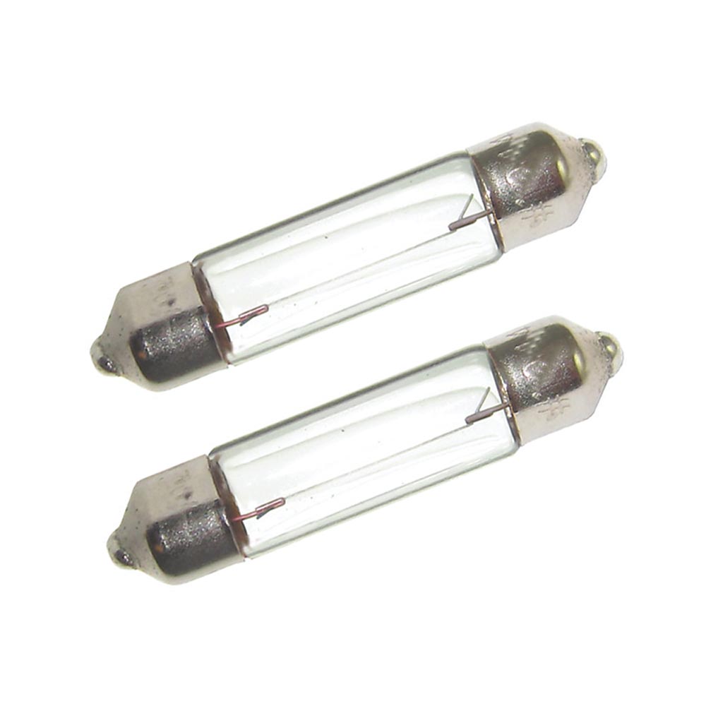 Perko Double Ended Festoon Bulbs, Nickel Plated Brass, 2pk