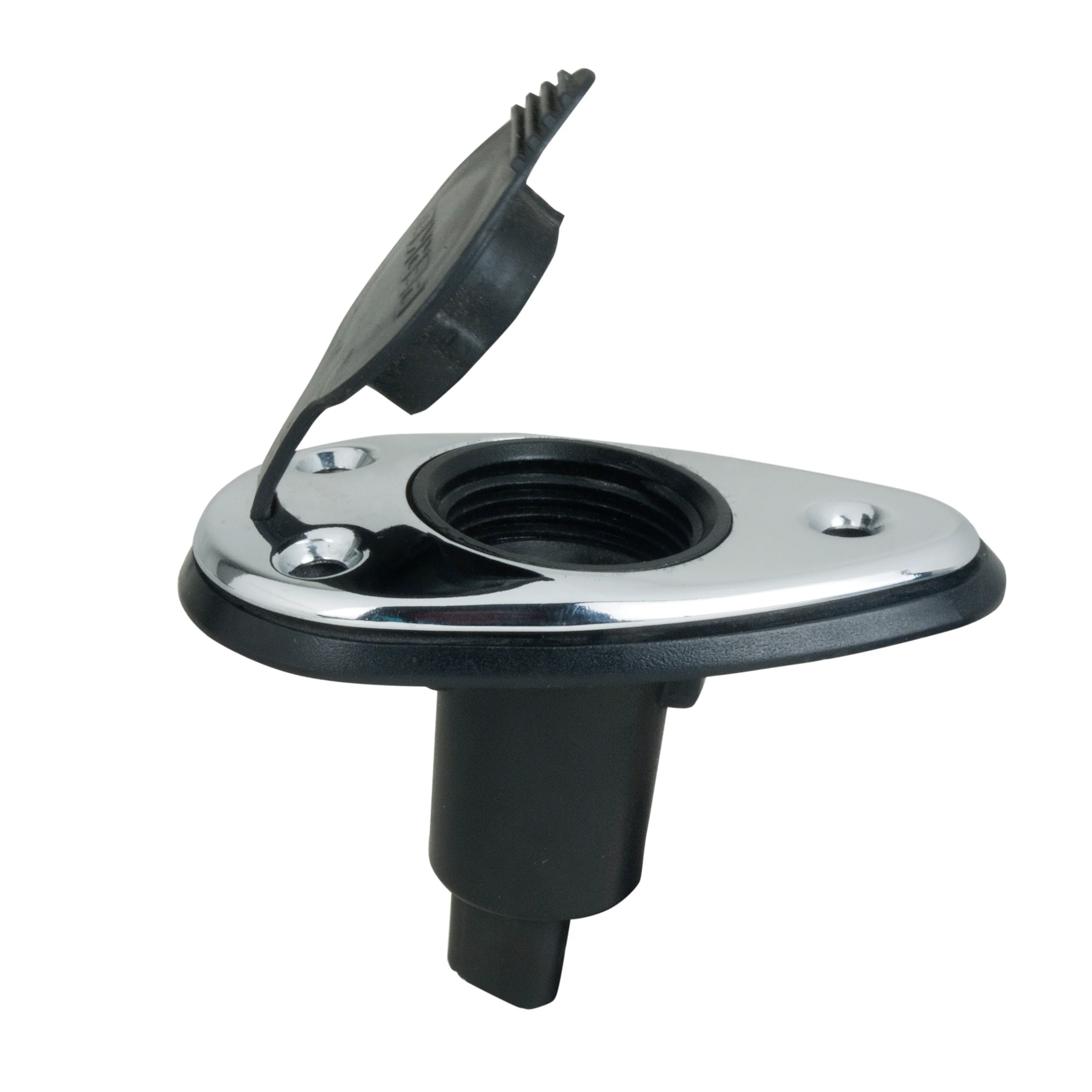 Perko 1048 Threaded Collar Pole Light Base, 2-Pin, 5° Rake, For 3/4 in Poles