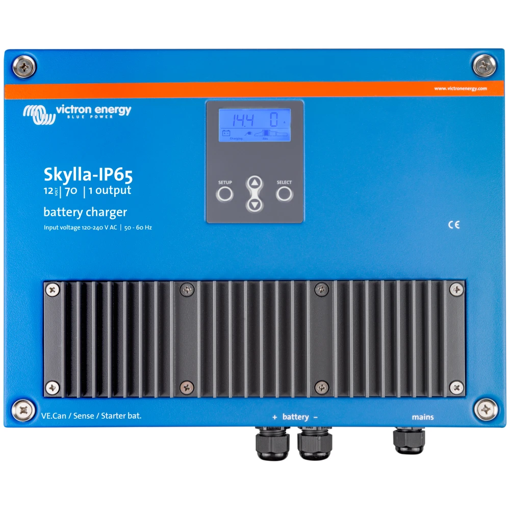 Victron Energy Skylla-IP65 Battery Charger, 120-240VAC, IP65, 7-Stage Charging, Li-ion Mode