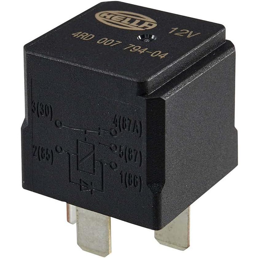 Hella Marine Mini ISO Relay, 12V, 5-Pin, SPDT, 20/40A, Diode Coil Suppression, IP54