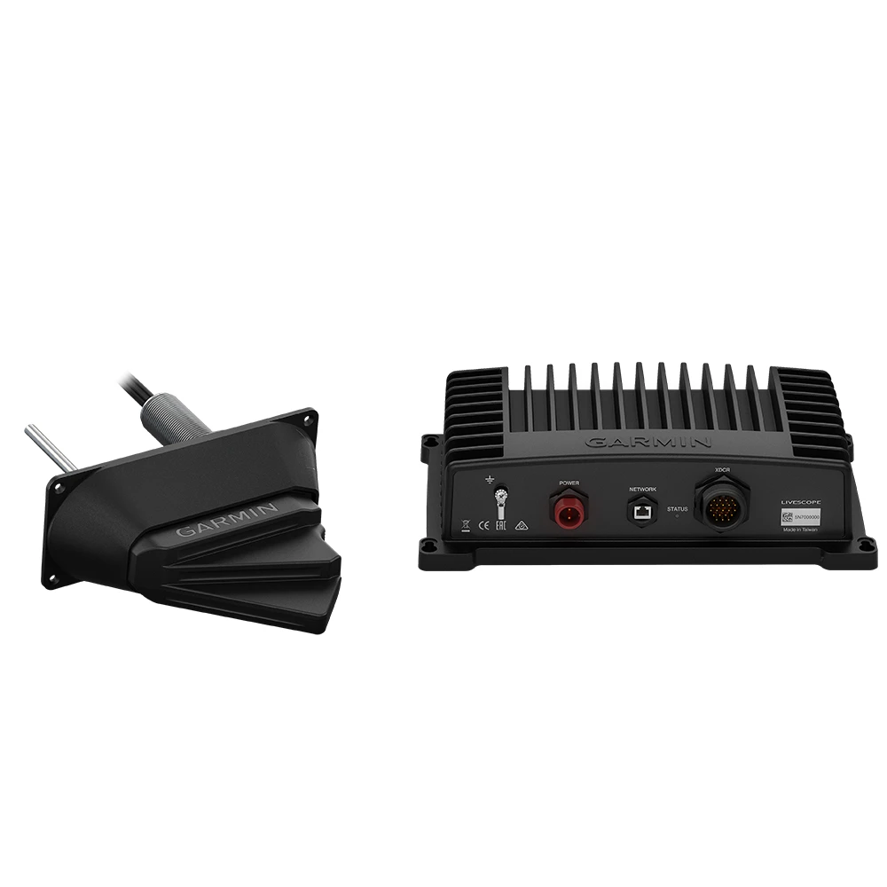 Garmin Panoptix LiveScope Scanning Sonar System, GLS 10 Sonar Black Box, LVS32 Transducer, Thru-Hull Mount, 10-32V, IPX7, Up to 200 ft