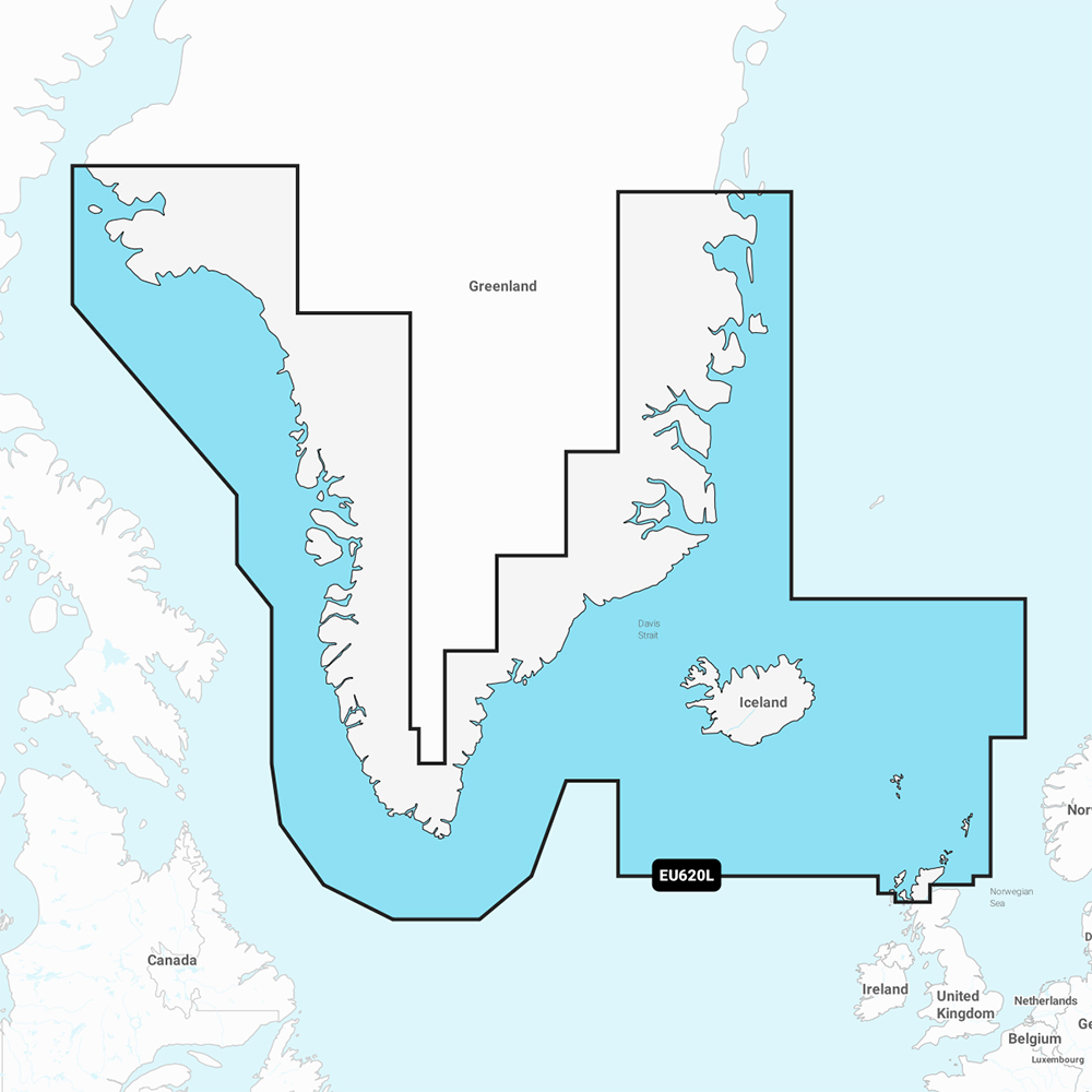 Garmin Navionics Marine Charts, Greenland & Iceland Region, 1-Year Subscription