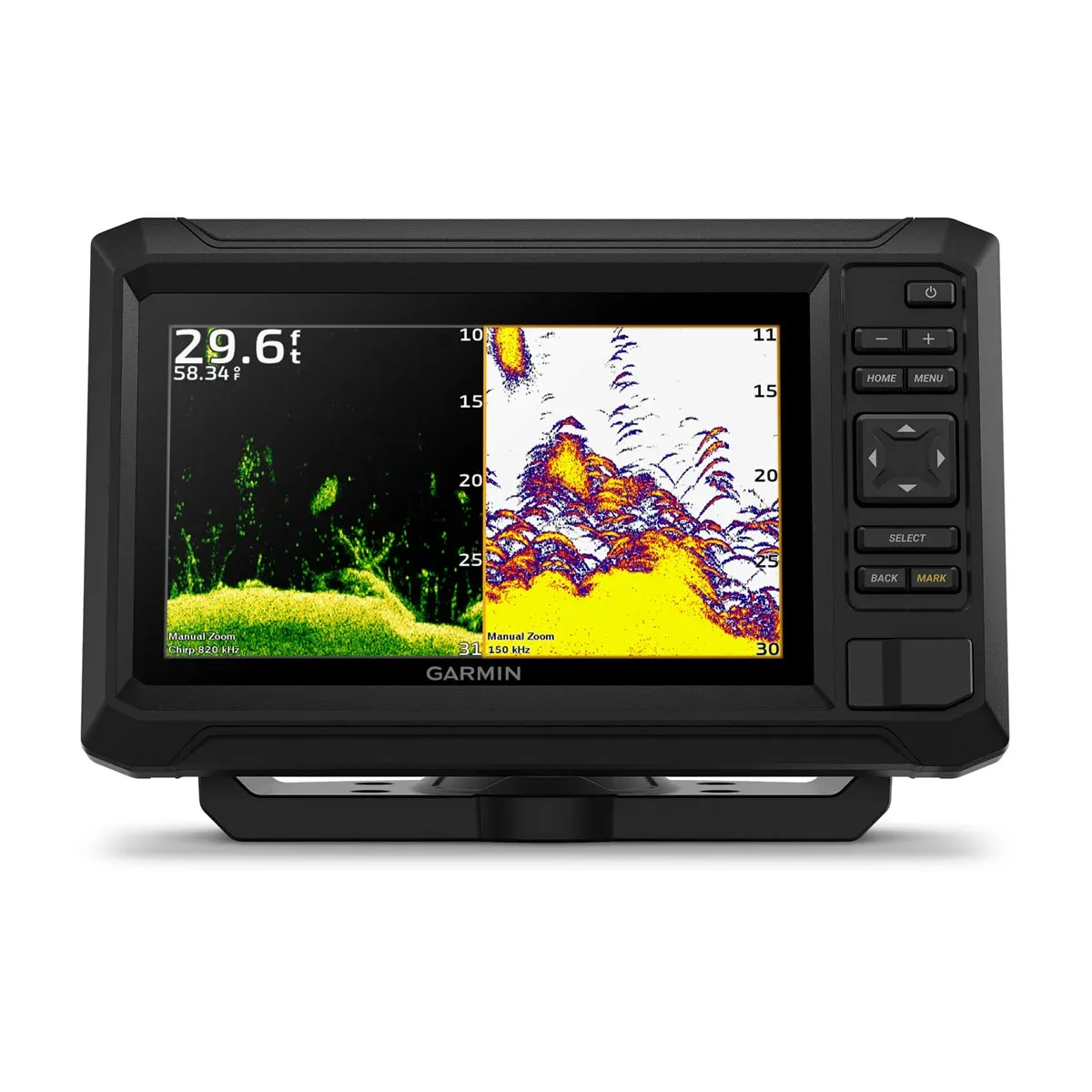 Garmin ECHOMAP UHD2 73cv Chartplotter/Fishfinder Combo, 7 in Keyed Display, Garmin Navionics+ U.S. Inland Maps, GT20-TM Transom Mount Transducer