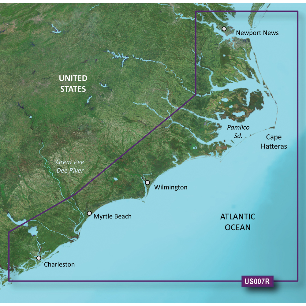 Garmin BlueChart g3 Vision HD Coastal Chart, VUS007R, Norfolk VA to Charleston SC