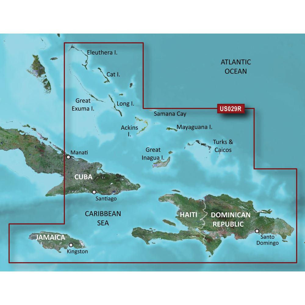 Garmin BlueChart Coastal Chart, Southern Bahamas, Explorer Charts Data, Auto Guidance