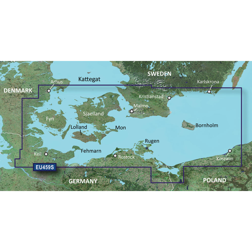 Garmin BlueChart g3 Vision HD Coastal Chart, VEU459S Arhus-Kiel-Koszalin, Auto Guidance, 1 ft Contours