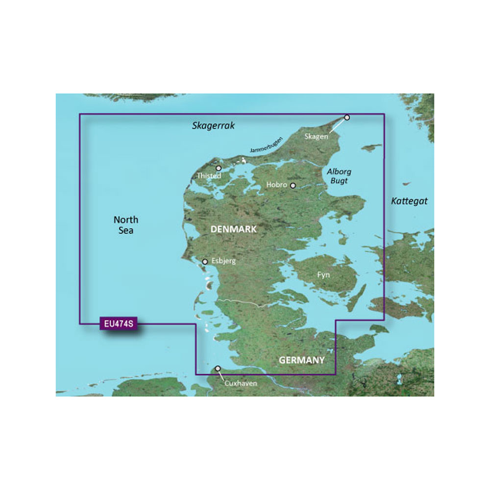 Garmin BlueChart g3 Vision HD Coastal Chart, VEU474S Aalborg to the Eider