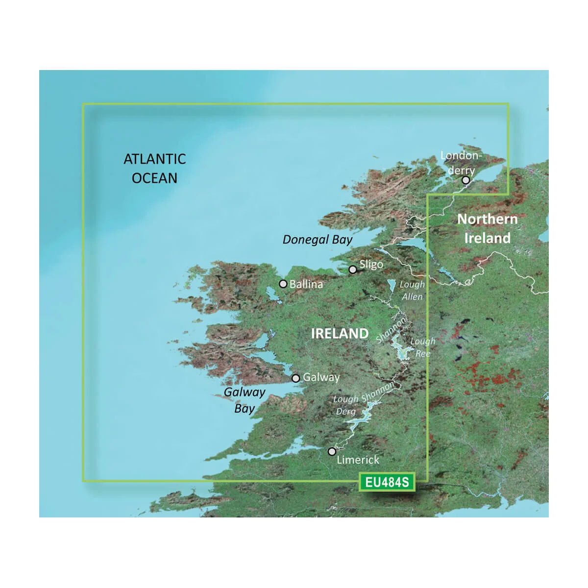 Garmin BlueChart g3 Vision HD Electronic Chart, VEU484S, Ireland North-West Region, Auto Guidance, 1 ft Contours, Satellite Imagery, 3D Views