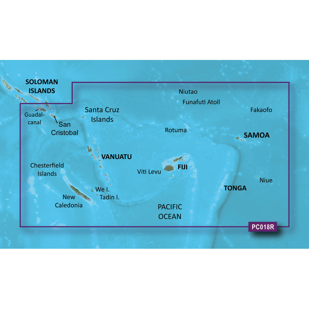 Garmin BlueChart Coastal Chart, VPC018R New Caledonia to Fiji