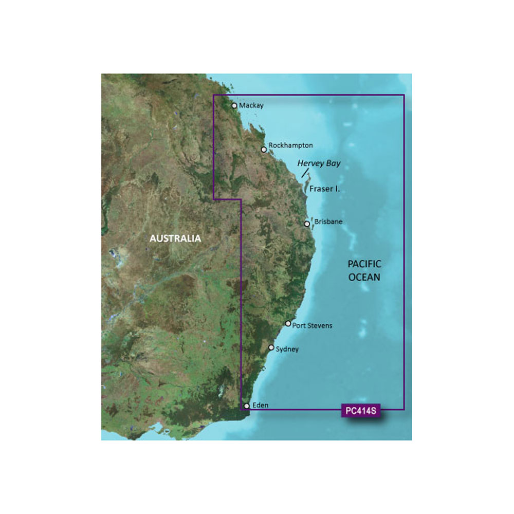 Garmin BlueChart Coastal Chart, Mackay to Twofold Bay, Auto Guidance, Navionics Data